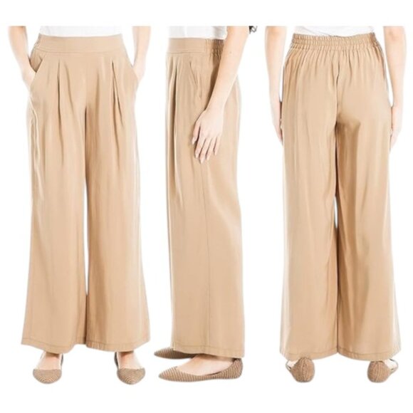 MAX STUDIO LONDON Blended Linen Wide Leg Trousers, beige - Picture 14 of 16